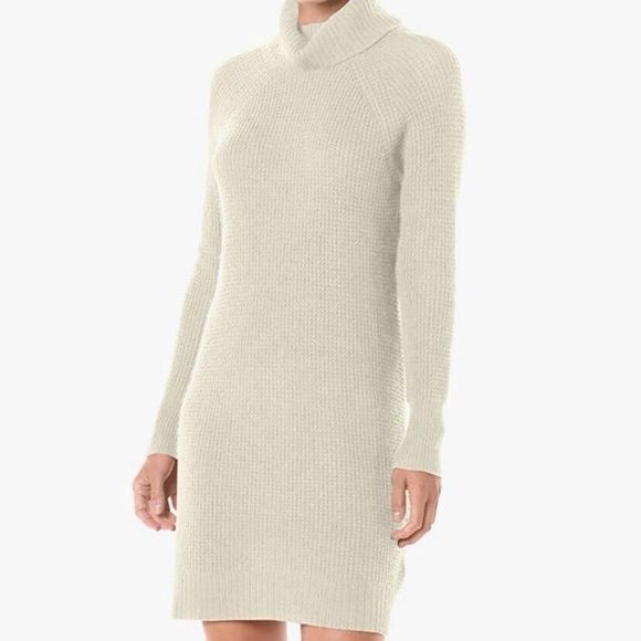 Daily Ritual Turtleneck Sweater Dress Size‎ S Wool Cashmere Cotton Waffle Knit - Picture 10 of 11